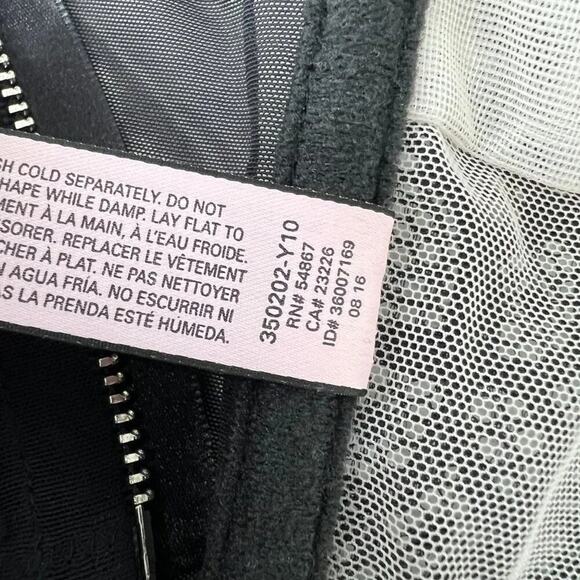 Victoria's Secret Very Sexy Lined Demi Bra Black Lace Corset Zip Back 32C - Picture 6 of 7